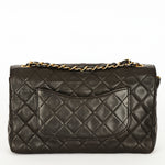 Rare Chanel Medium Classic Single Flap Black Lambskin 1996 24K GP