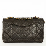 Rare Chanel Medium Classic Single Flap Black Lambskin 1996 24K GP