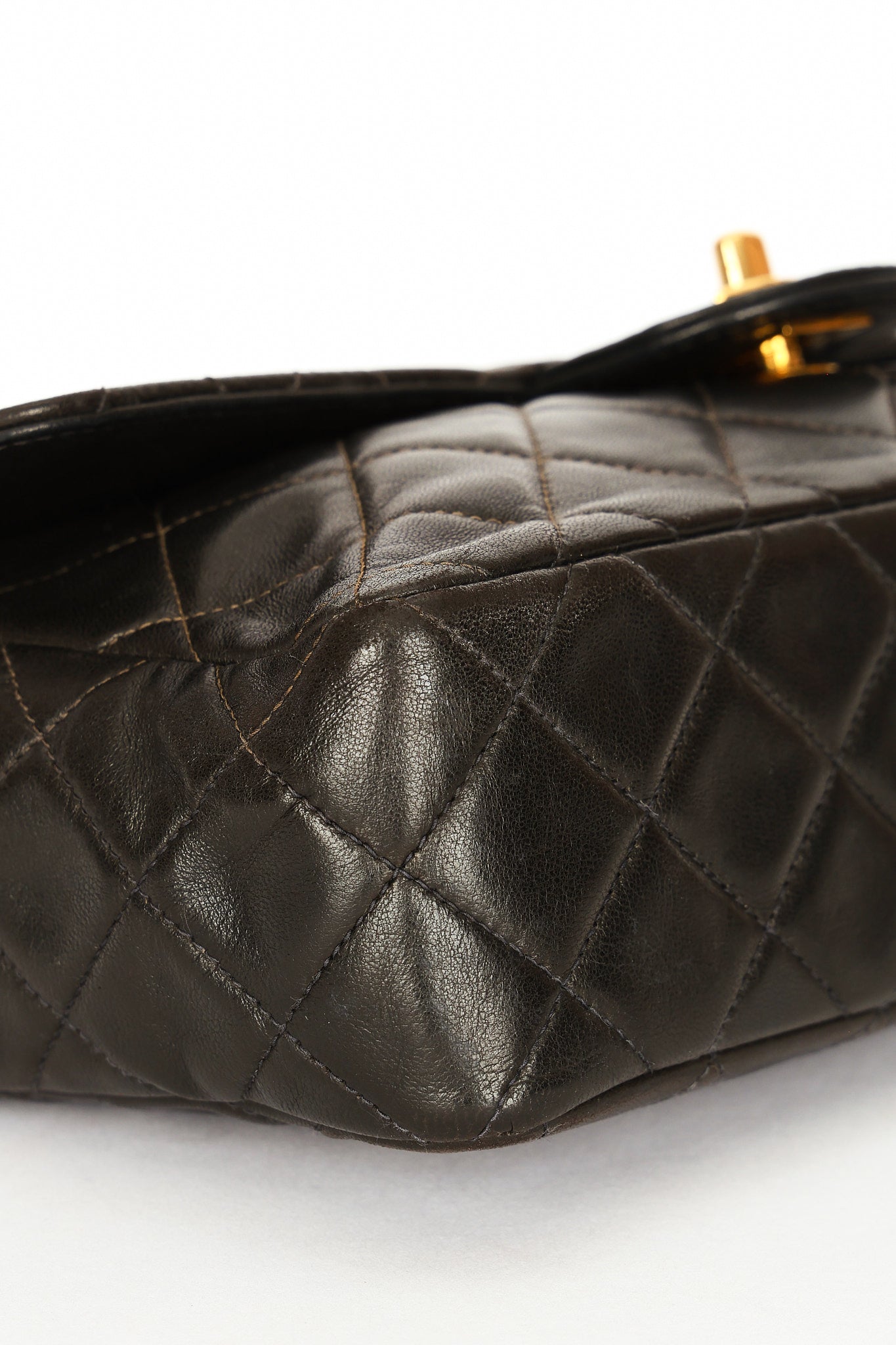 Rare Chanel Medium Classic Single Flap Black Lambskin 1996 24K GP