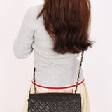 Rare Chanel Medium Classic Single Flap Black Lambskin 1996 24K GP