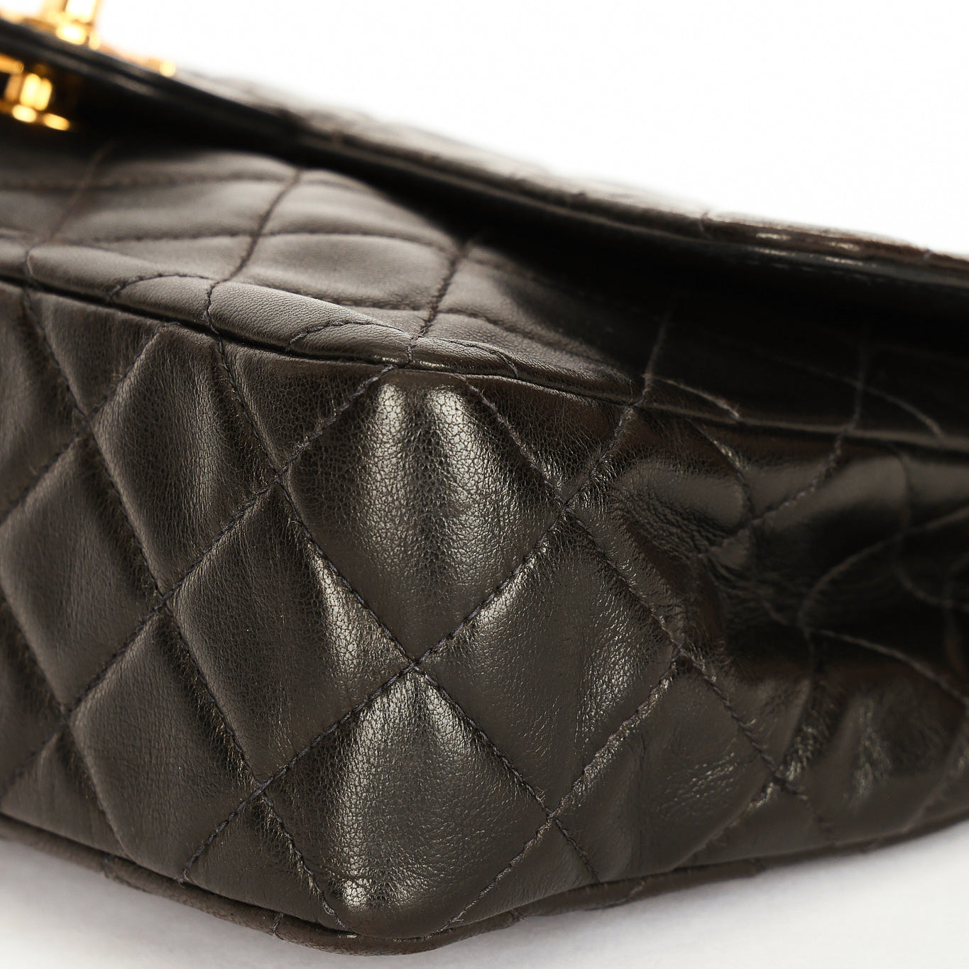 Rare Chanel Medium Classic Single Flap Black Lambskin 1996 24K GP