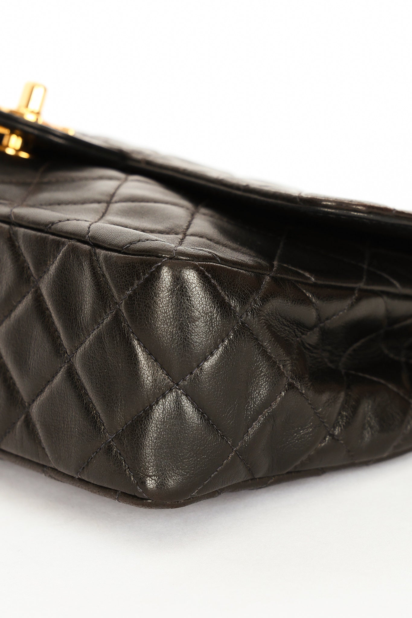 Rare Chanel Medium Classic Single Flap Black Lambskin 1996 24K GP