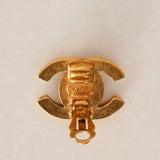 Chanel 1996 CC Turnlock Clip-On Earrings 24K GP