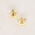 Chanel 1996 CC Turnlock Clip-On Earrings 24K GP