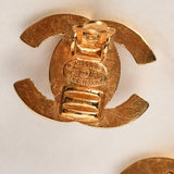 Chanel 1996 CC Turnlock Clip-On Earrings 24K GP
