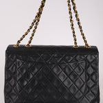 Chanel Jumbo Classic Single Flap Black Lambskin 1988 24K GP