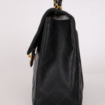 Chanel Jumbo Classic Single Flap Black Lambskin 1988 24K GP