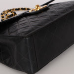 Chanel Jumbo Classic Single Flap Black Lambskin 1988 24K GP