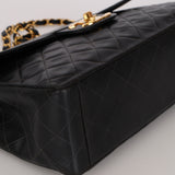 Chanel Jumbo Classic Single Flap Black Lambskin 1988 24K GP