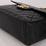 Chanel Jumbo Classic Single Flap Black Lambskin 1988 24K GP