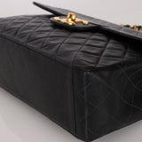 Chanel Jumbo Classic Single Flap Black Lambskin 1988 24K GP