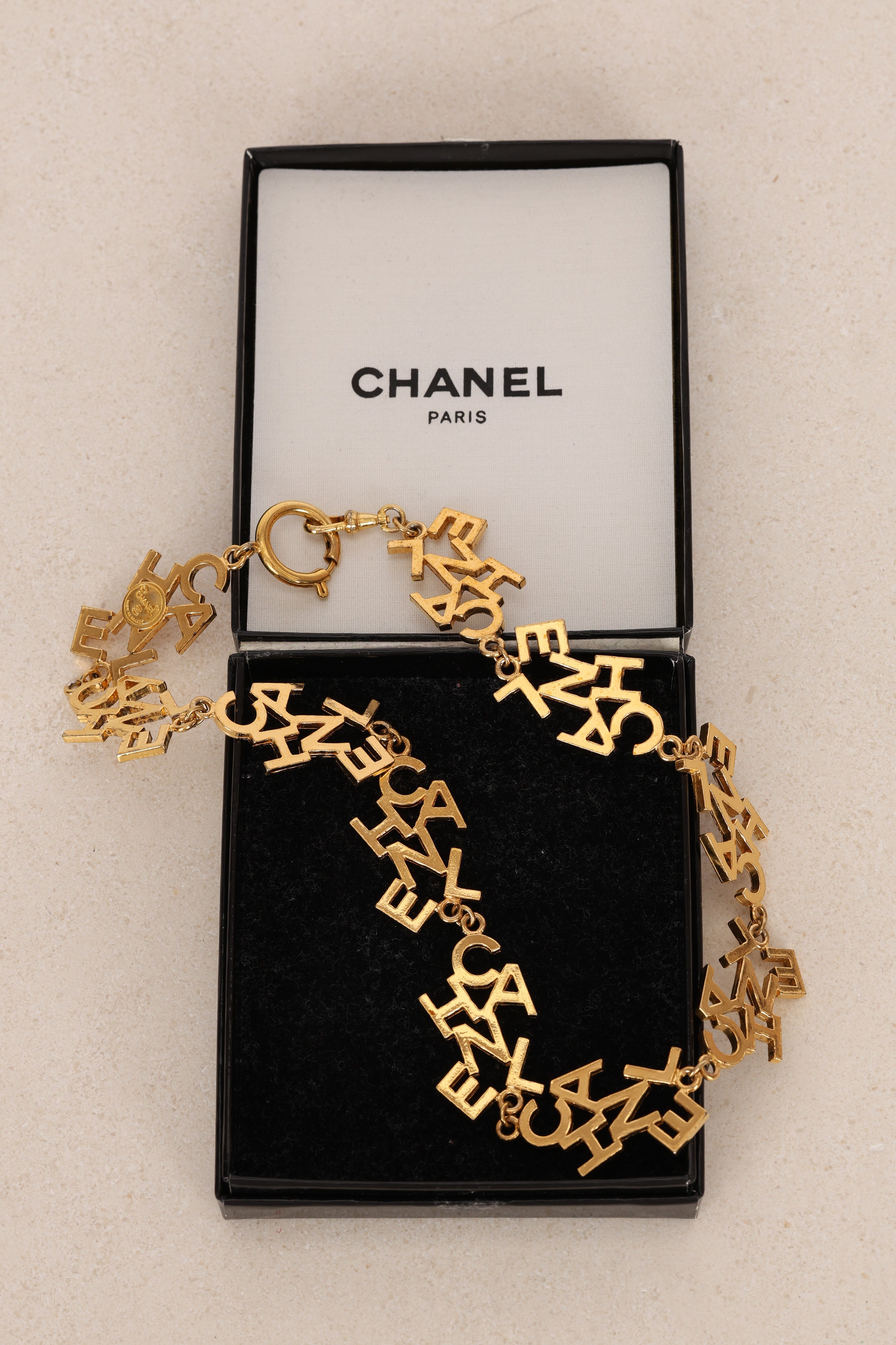 Chanel Logo Gold 10-Strand Necklace