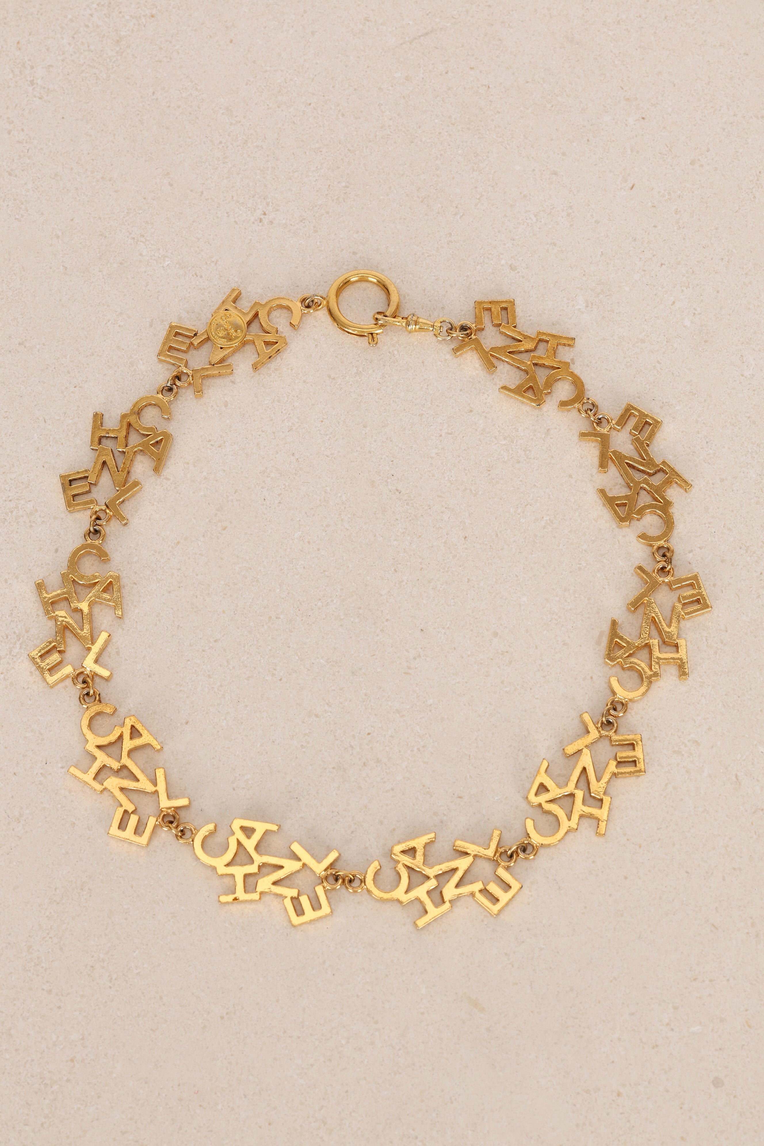 Chanel Logo Gold 10-Strand Necklace