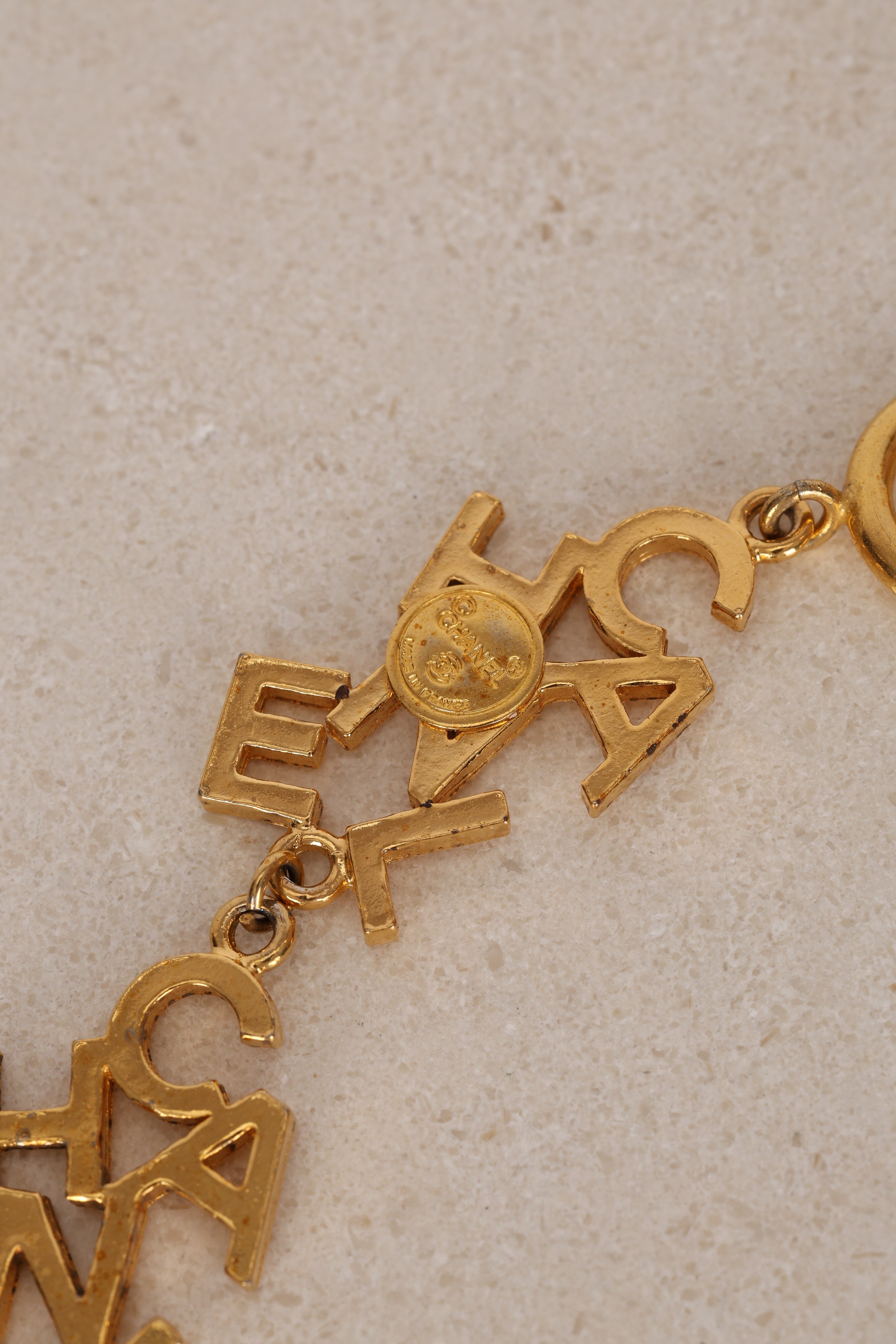 Chanel Logo Gold 10-Strand Necklace