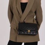 Chanel Medium Diana Flap Black Lambskin 1994 24K GP