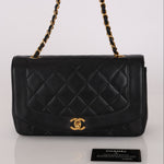 Chanel Medium Diana Flap Black Lambskin 1994 24K GP