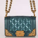 Chanel Mini Boy Bag with Baroque Metallic Patent AGHW