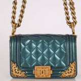 Chanel Mini Boy Bag with Baroque Metallic Patent AGHW
