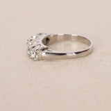 Modern Pt900 Platinum and Diamond Bar Ring, Size US 8.25