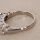 Modern Pt900 Platinum and Diamond Bar Ring, Size US 8.25