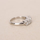 Modern Pt900 Platinum and Diamond Bar Ring, Size US 8.25