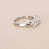Modern Pt900 Platinum and Diamond Bar Ring, Size US 8.25