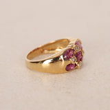 1980s 18K Yellow Gold Ruby and Diamond Checkerboard Cluster Ring, Size US 6.25 - Drop 24