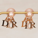 Dior Rose Tribales Logo Clip-On Earrings