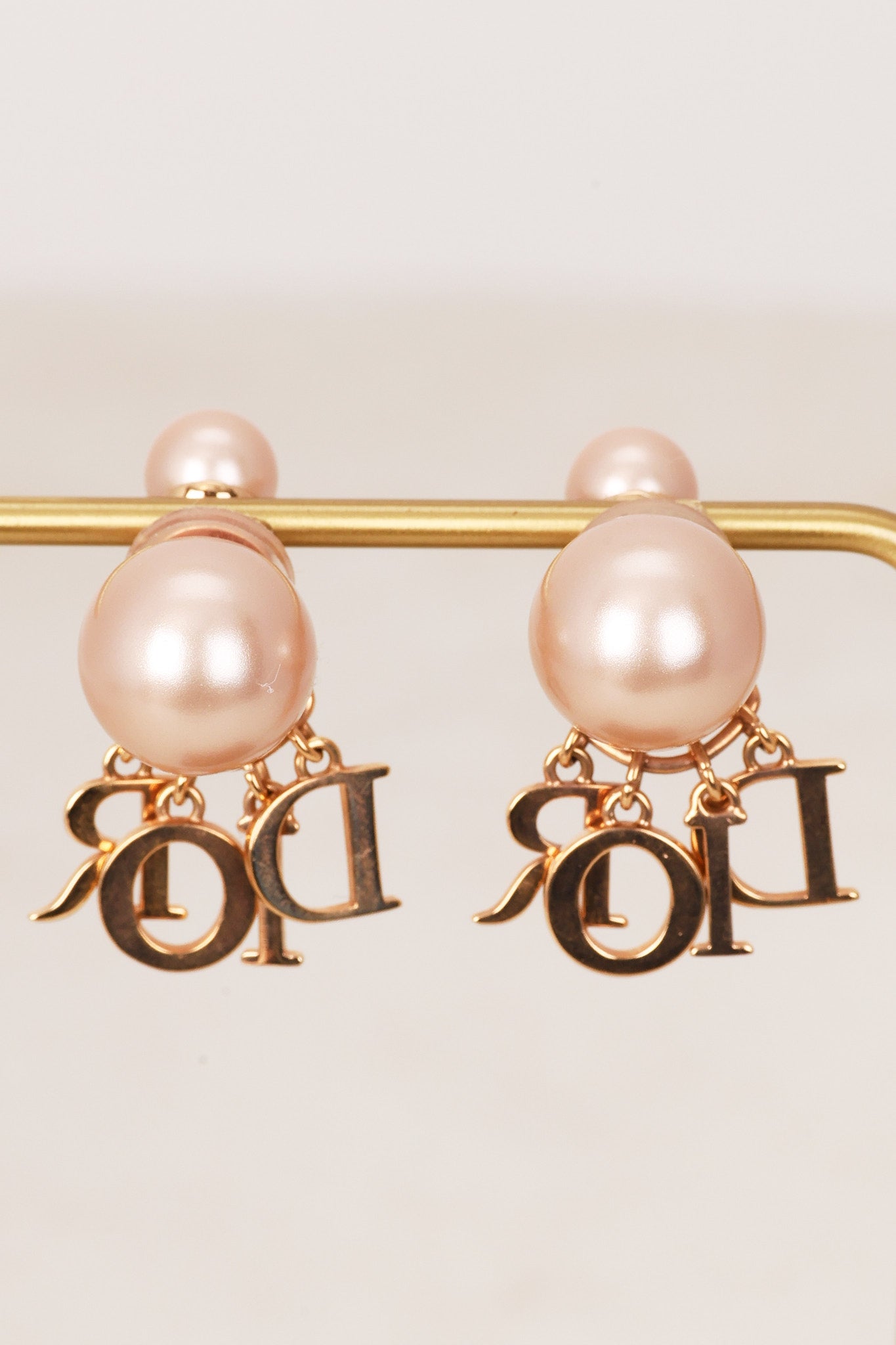 Dior Rose Tribales Logo Clip-On Earrings