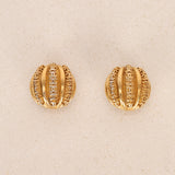Chanel CC Bulb Gold Clip-On Earrings 24K GP
