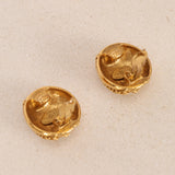 Chanel CC Bulb Gold Clip-On Earrings 24K GP