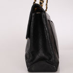 Chanel XL Logo Jumbo Single Flap Black Lambskin 24K GP