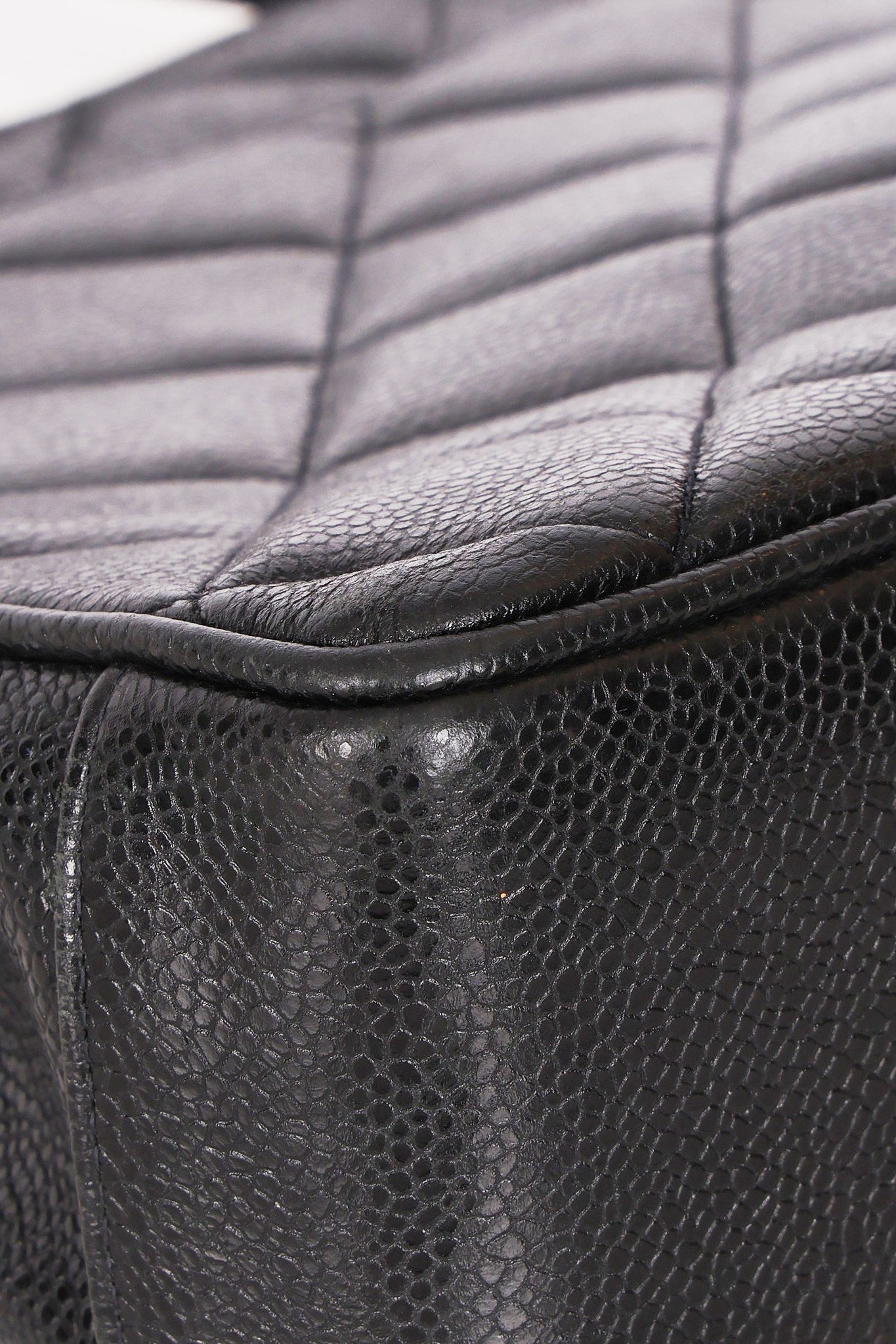 Chanel XL CC Turnlock Tote Black Caviar 1996 24K GP