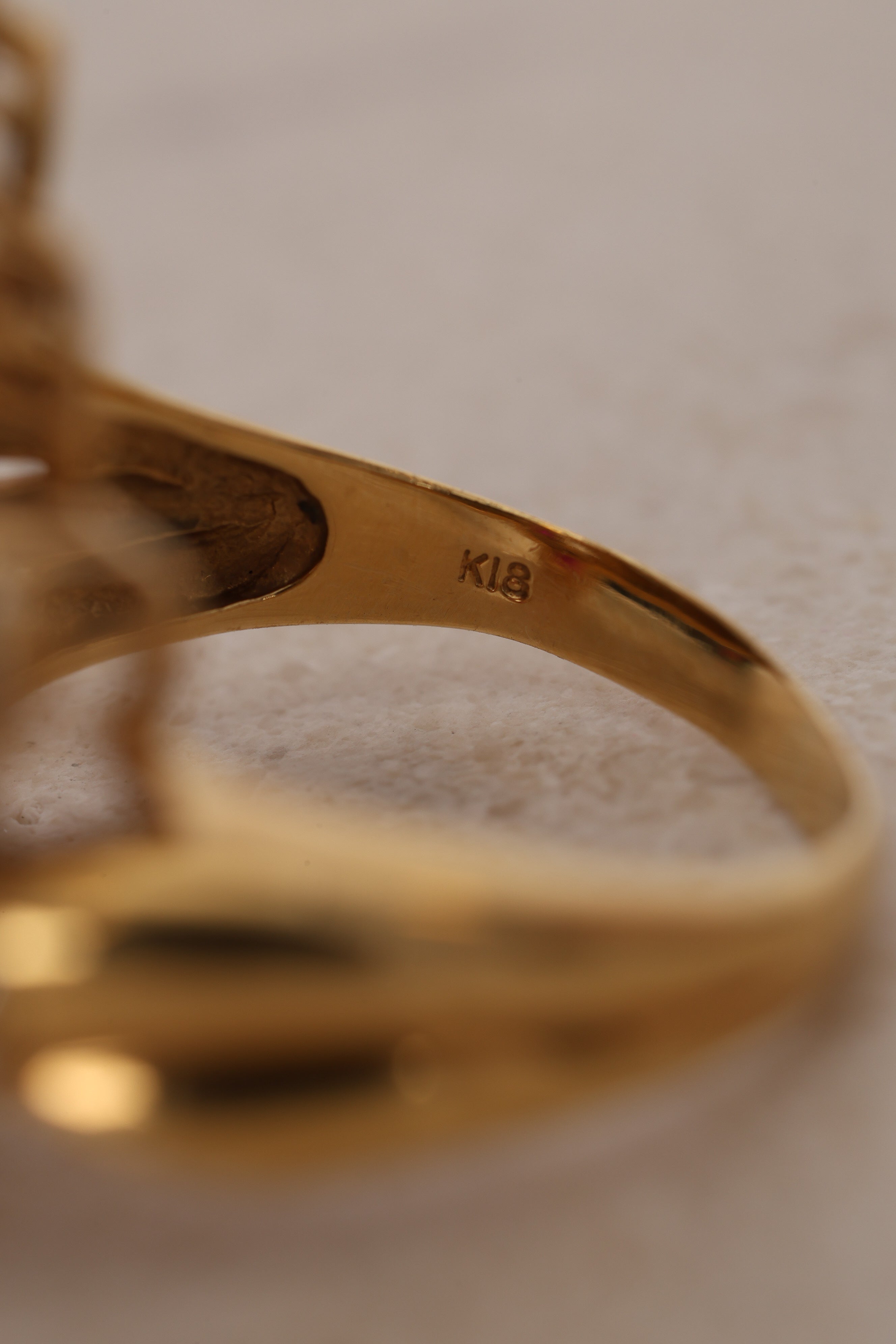 Vintage 1980s 18K Yellow Gold Ruby and Diamond Curved Halo Clusters Ring, Size US 5.75 - Drop 12