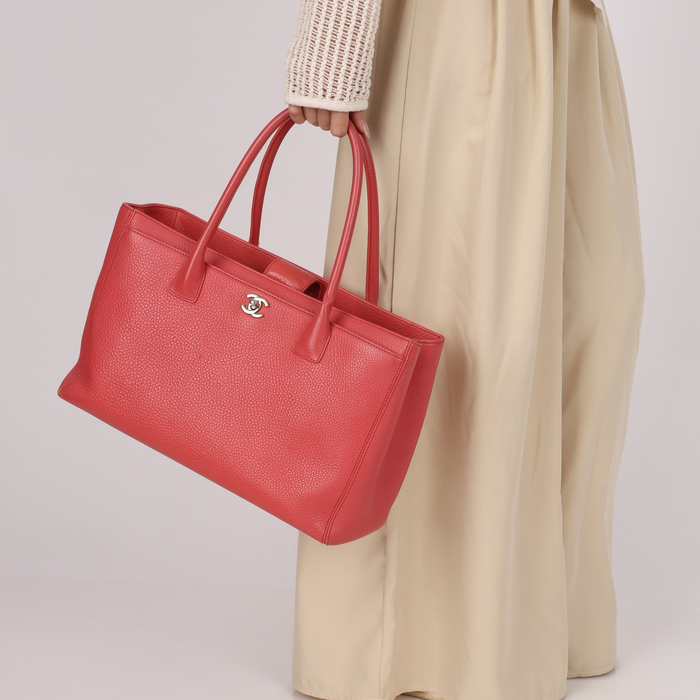 Chanel Medium Cerf Executive Tote Pink Caviar 2014 SHW