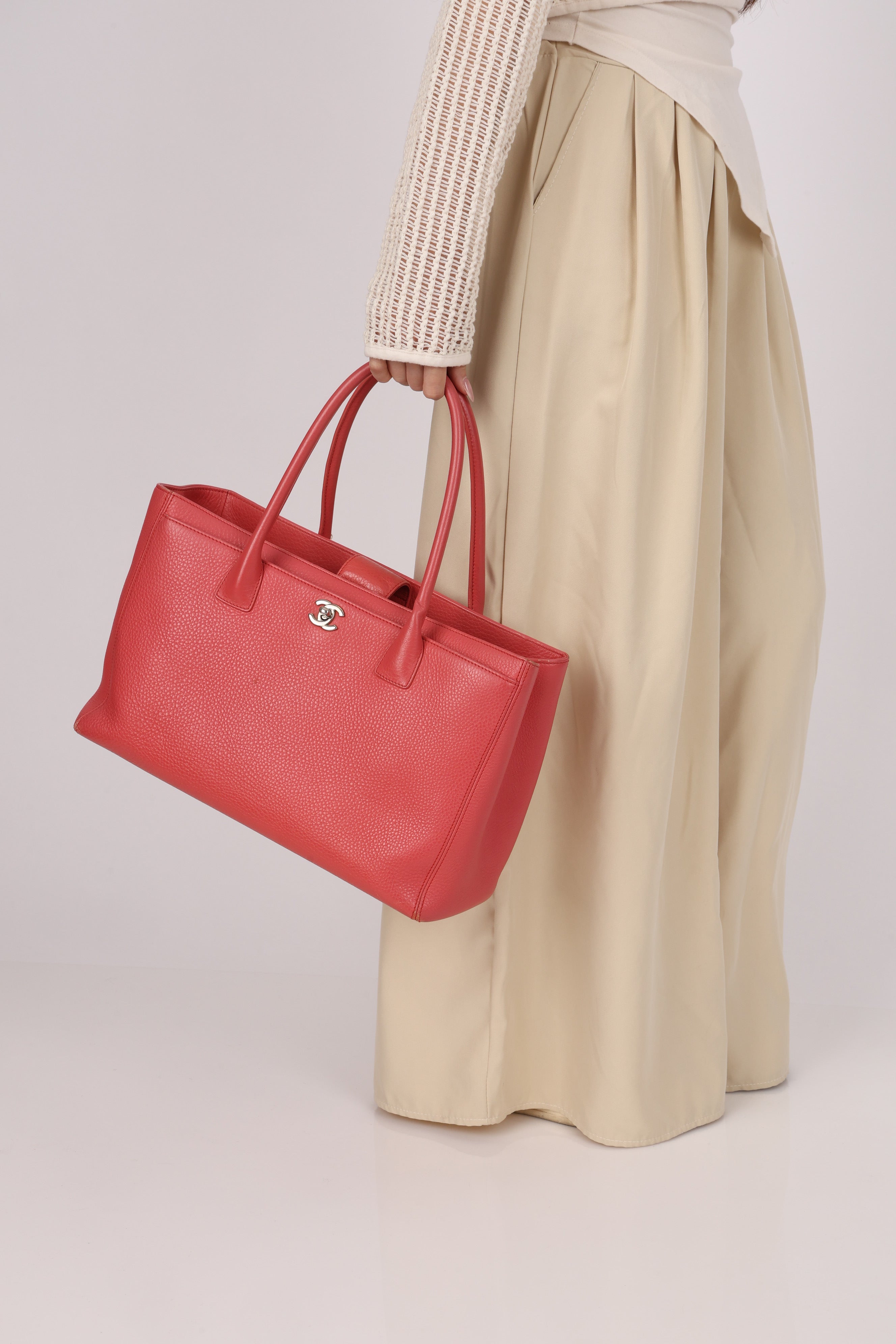 Chanel Medium Cerf Executive Tote Pink Caviar 2014 SHW