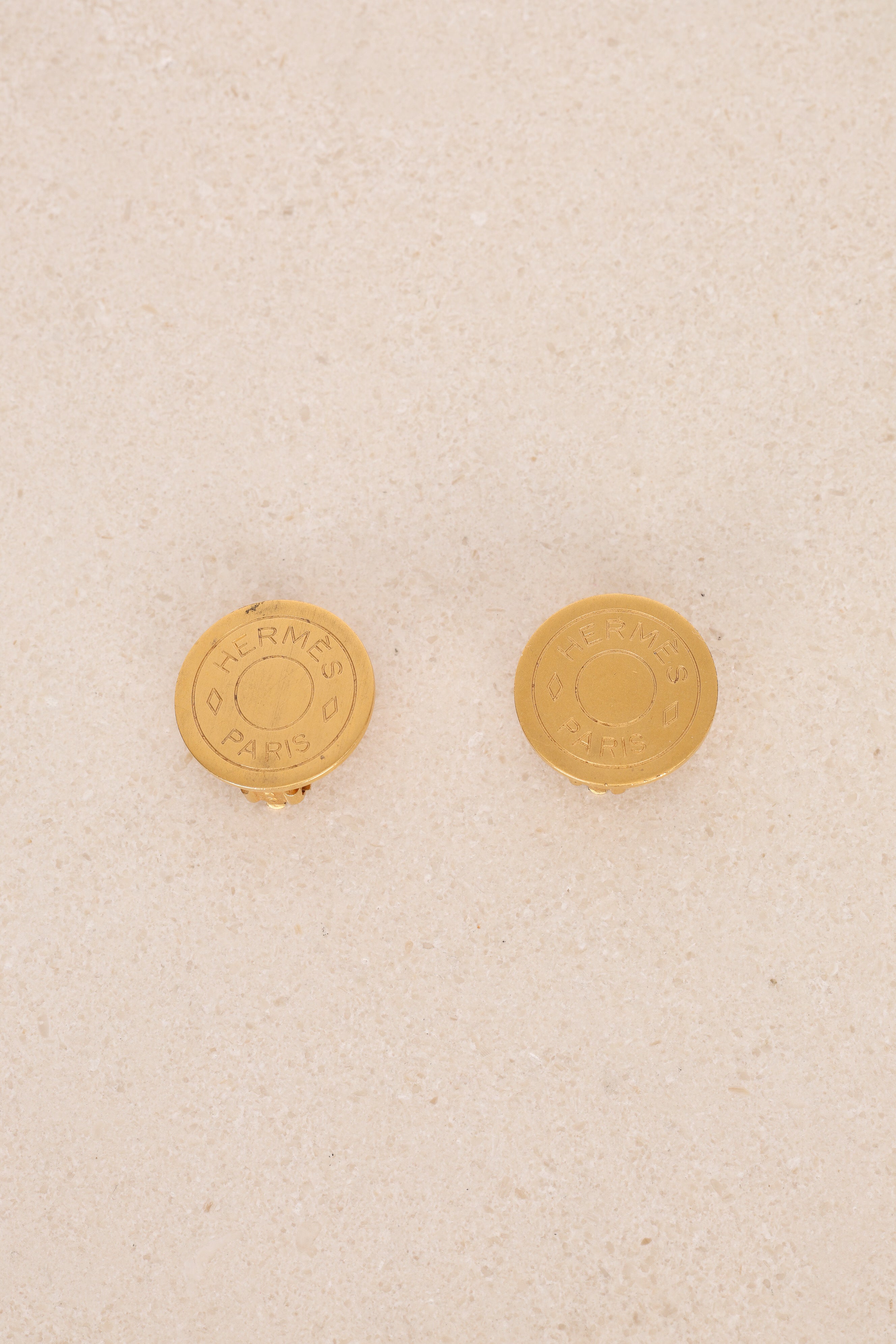 Hermès Gold Clou De Selle Earrings