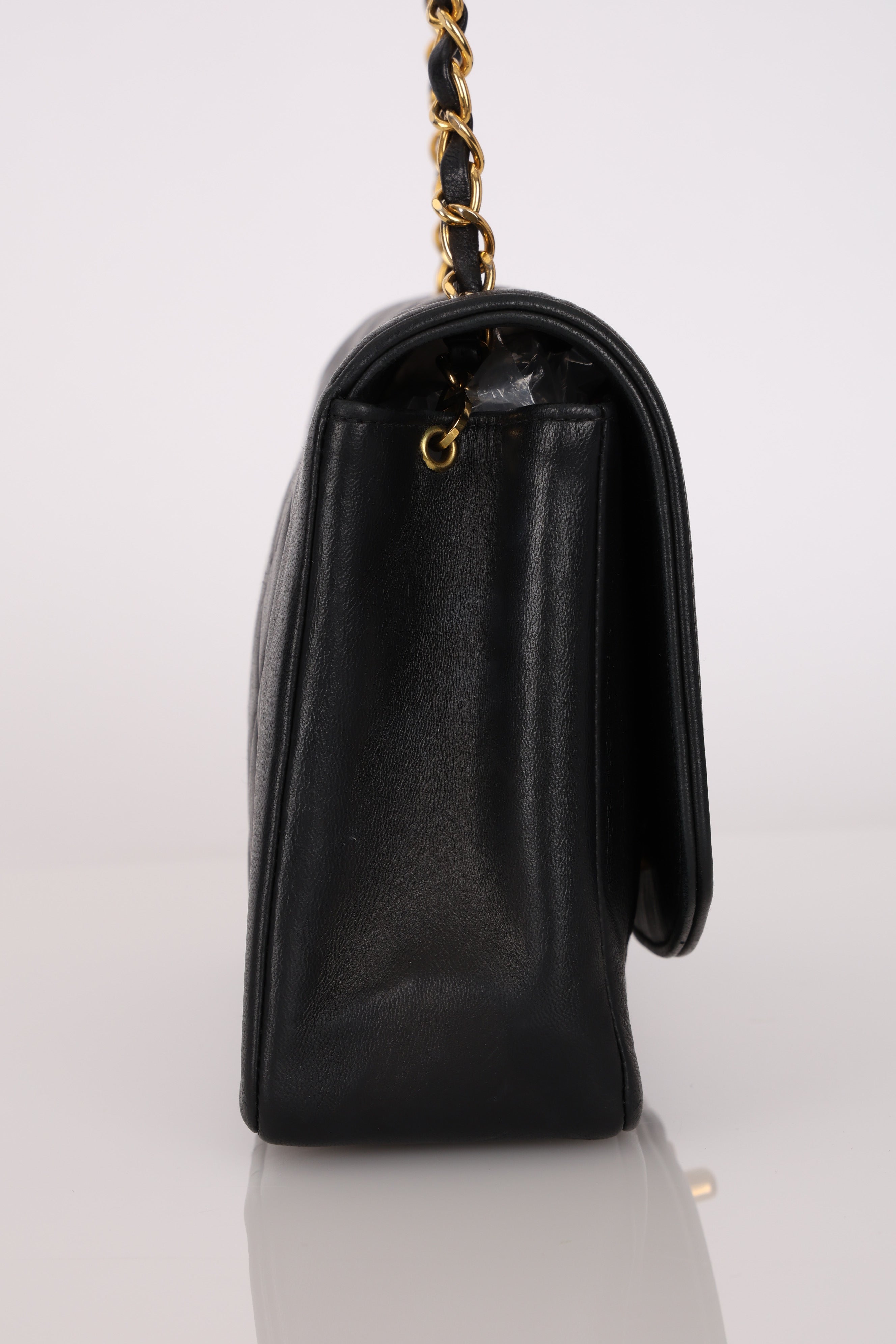 Chanel Medium Diana Black Lambskin 24K GP