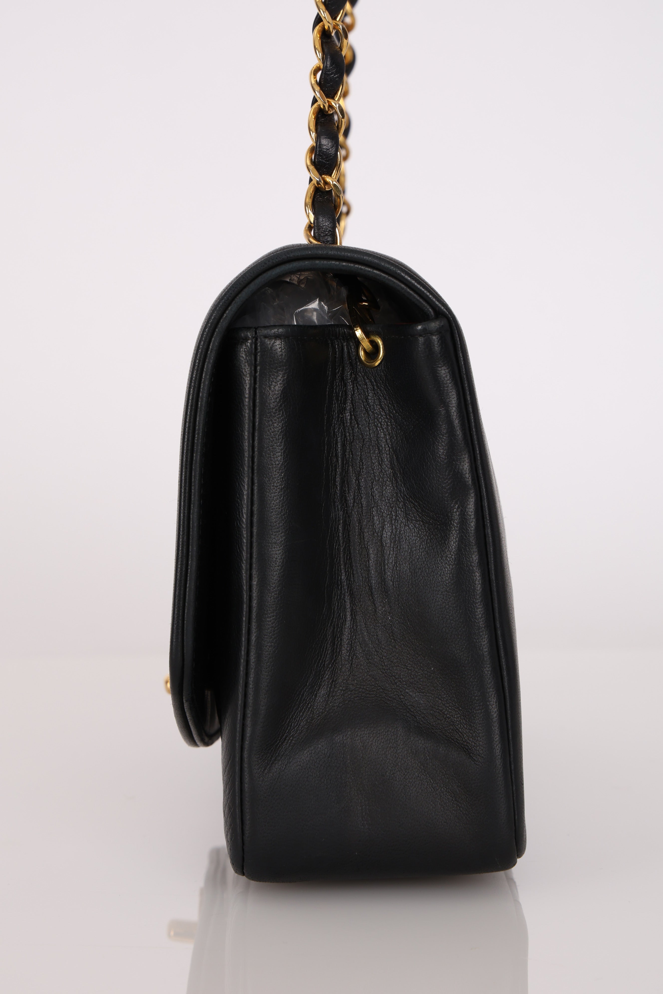 Chanel Medium Diana Black Lambskin 24K GP