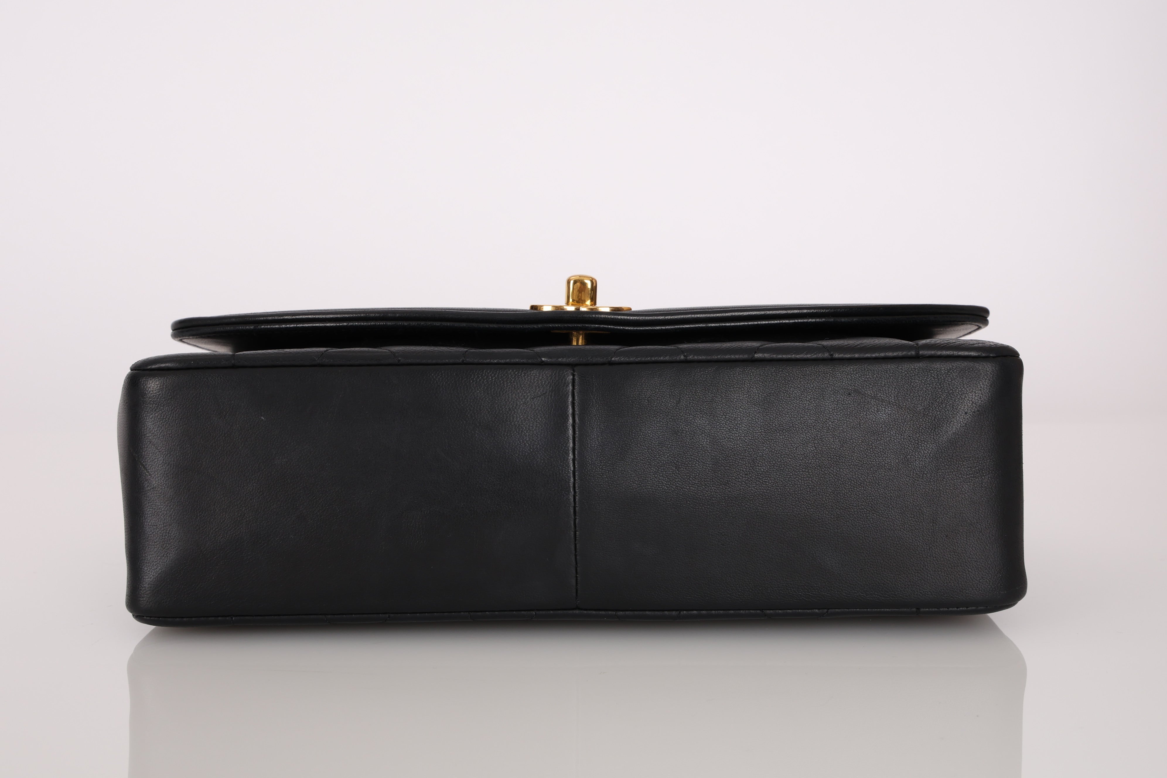 Chanel Medium Diana Black Lambskin 24K GP