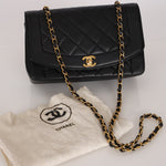 Chanel Medium Diana Black Lambskin 24K GP