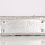 Dior Lambskin Silver Metallic Mini Lady Bag
