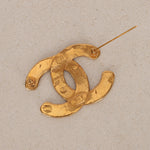 Chanel CC Woven Brooch 1989 24K GP