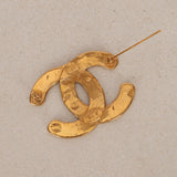 Chanel CC Woven Brooch 1989 24K GP