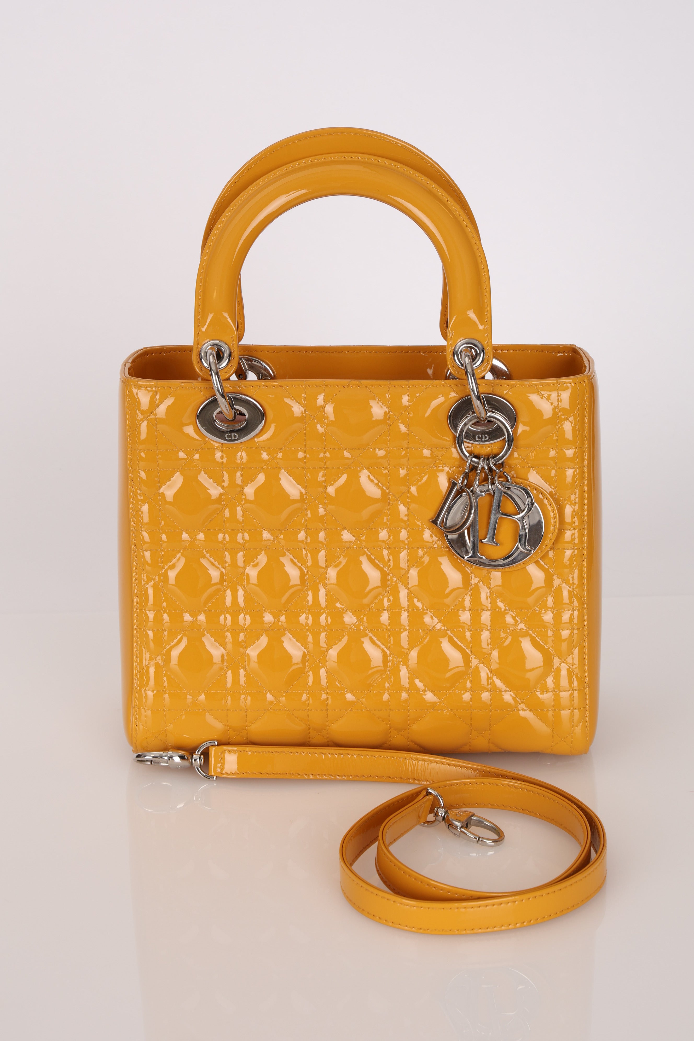 Dior Patent Cannage Small Lady Bag