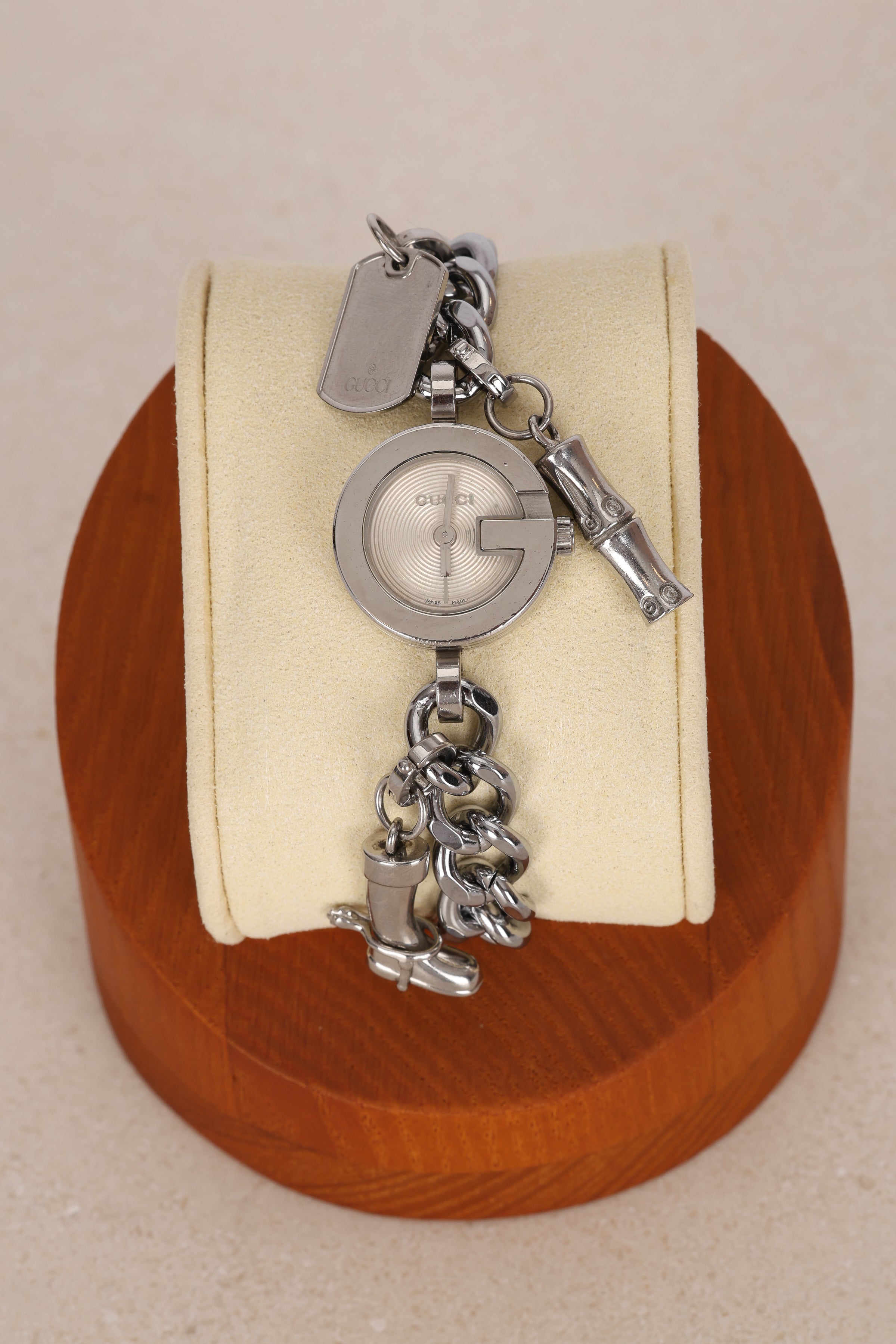 Gucci G Silver Bezel Charms Watch 24mm