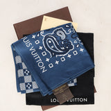 Louis Vuitton Paisley Blue Bandana Scarf
