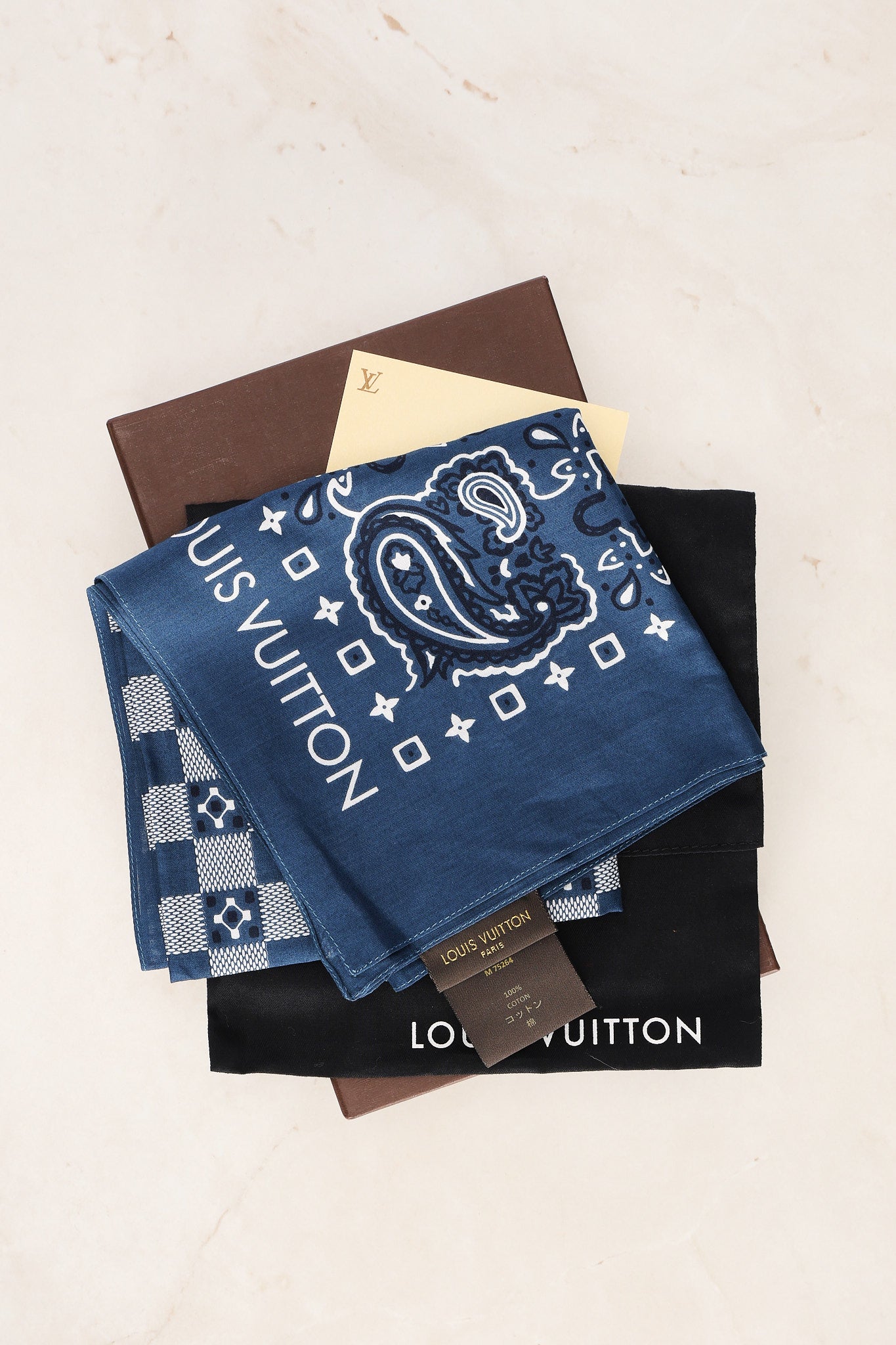 Louis Vuitton Paisley Blue Bandana Scarf