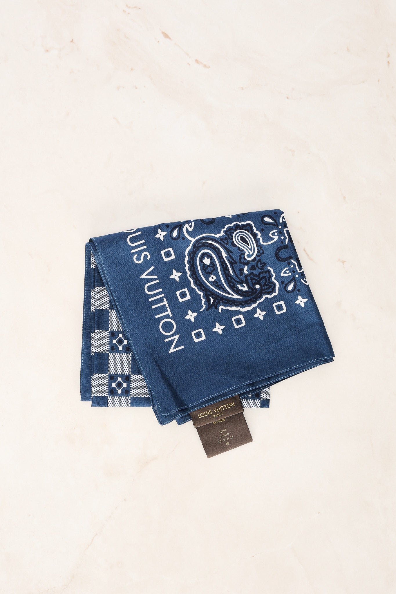 Louis Vuitton Paisley Blue Bandana Scarf