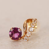 1990s - 2000s 18K Yellow Gold Garnet and White Topaz Earrings - Drop 23